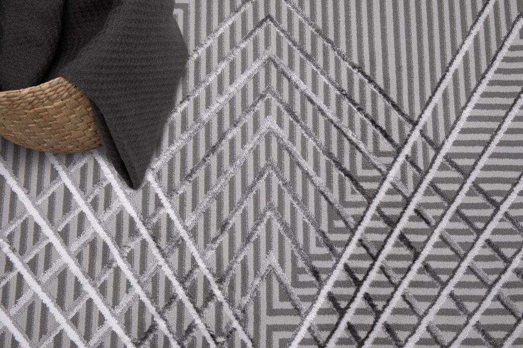 Dywan Crystal Szary ZygZak Geometryczny Efekt 3D