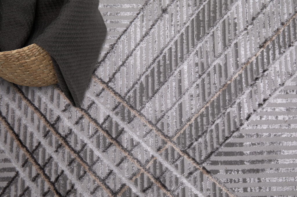 Dywan Crystal Jasny Szary Beżowy Geometryczny Efekt 3D