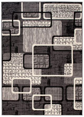 Dywan Dream Szary Czarny Geometryczny Prostokąty