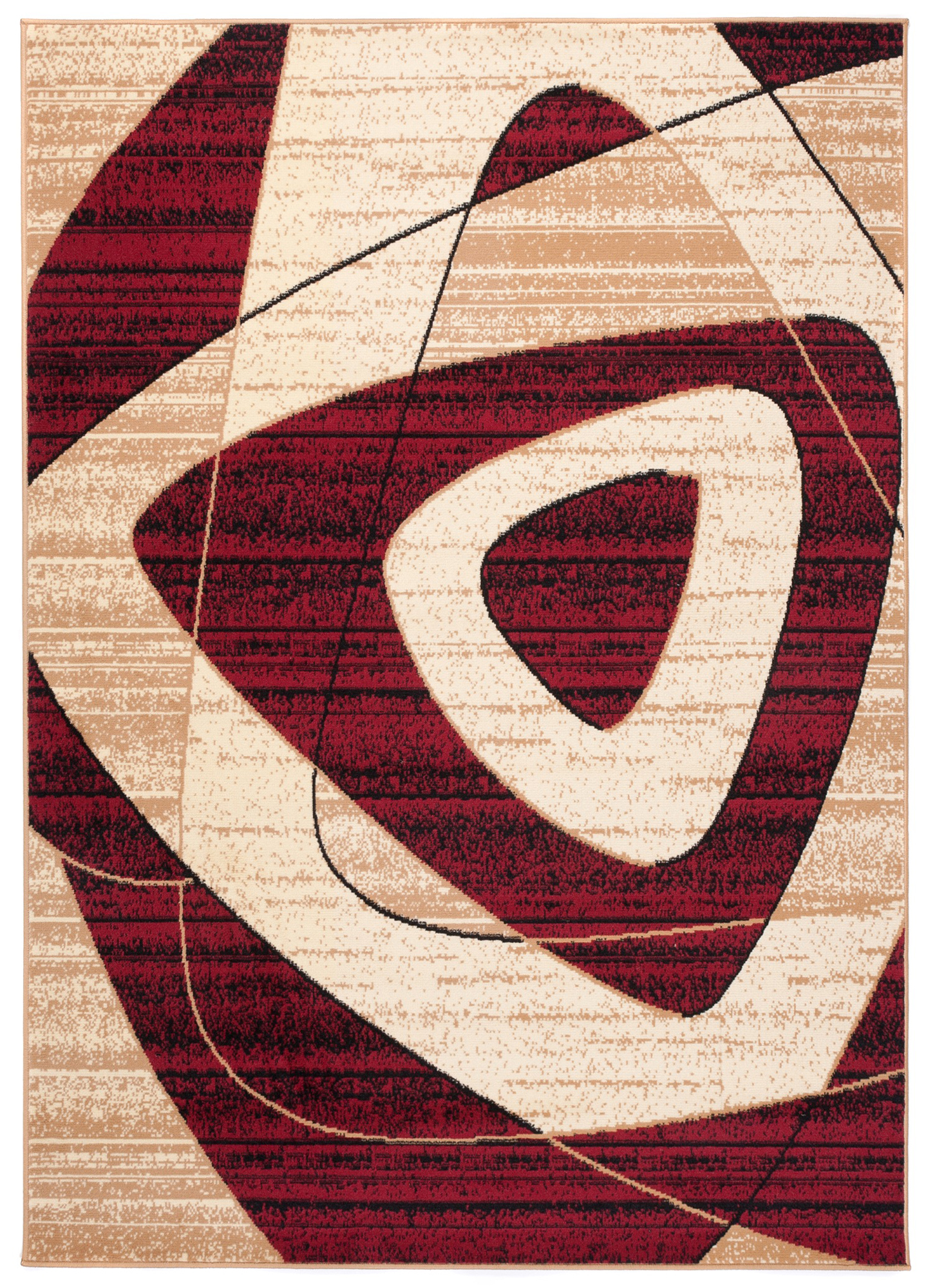 Dywan Dream Geometryczny Kremowy Bordowy Trójkąty