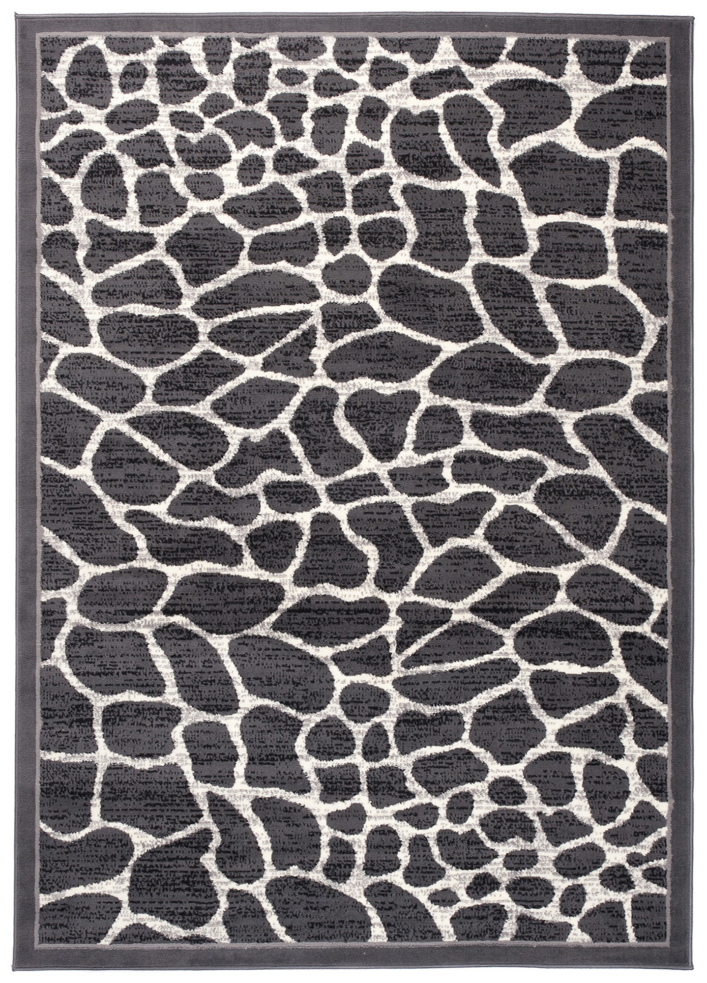 Dywan Dream Ciemny Szary Print Zwierzęcy Ramka
