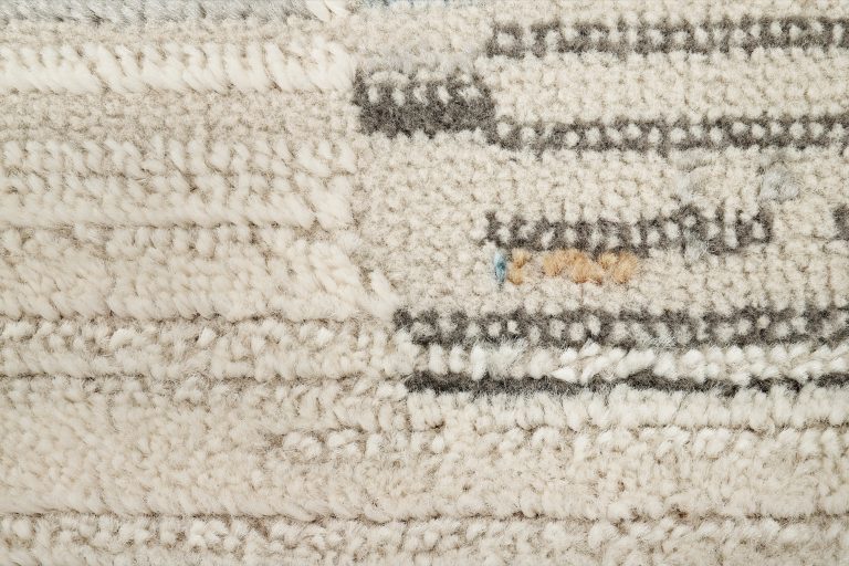 Dywan Retro Szary Rudy Niebieski Paski Nowoczesny