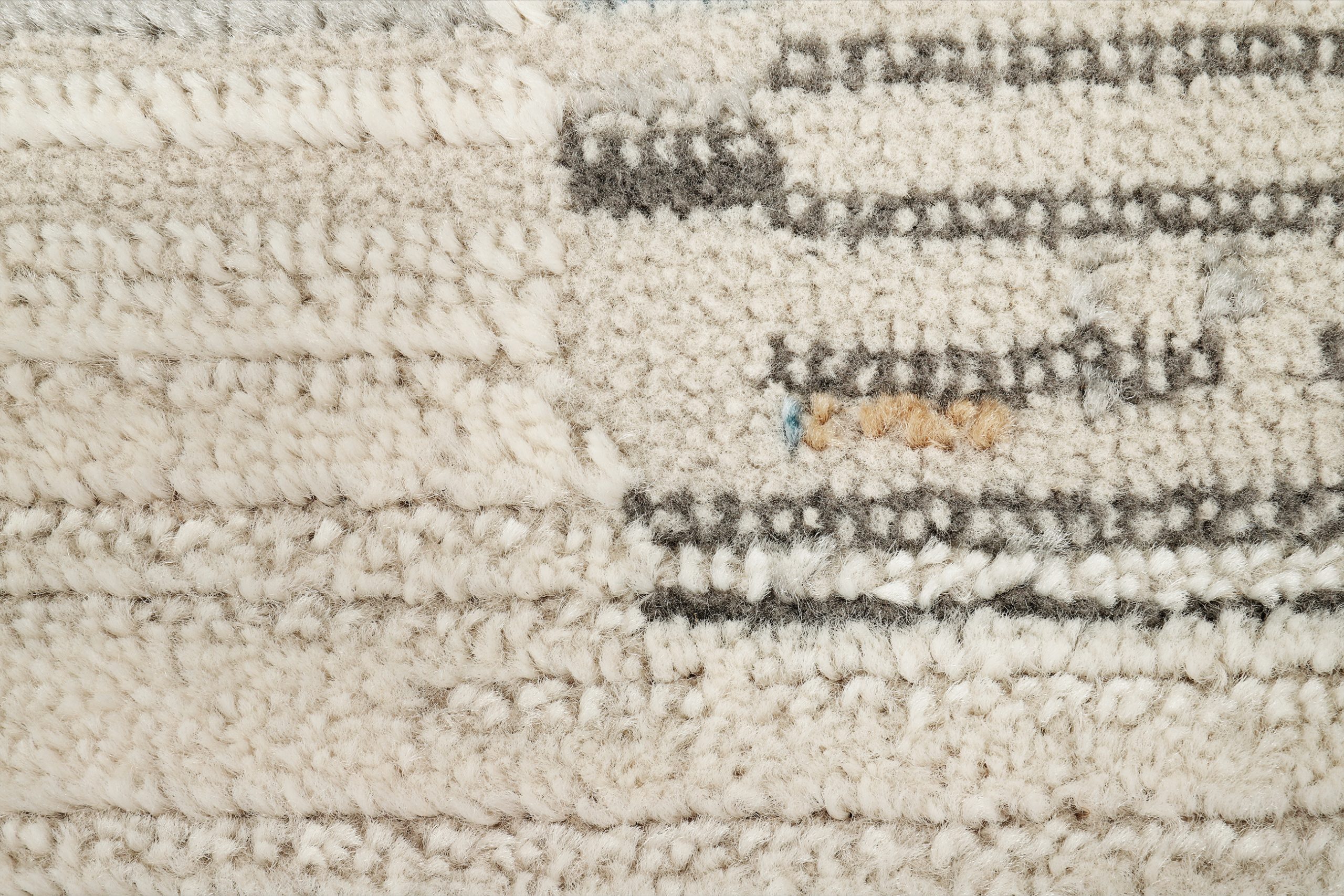 Dywan Retro Szary Rudy Niebieski Paski Nowoczesny