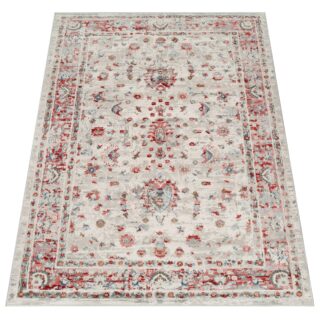 Dywan Retro Rudy Szary Ornamenty Vintage