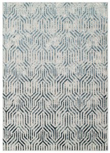 Dywan Crystal Niebieski Biały Linie Efekt 3D