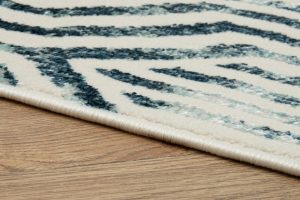 Dywan Crystal Niebieski Biały Linie Efekt 3D