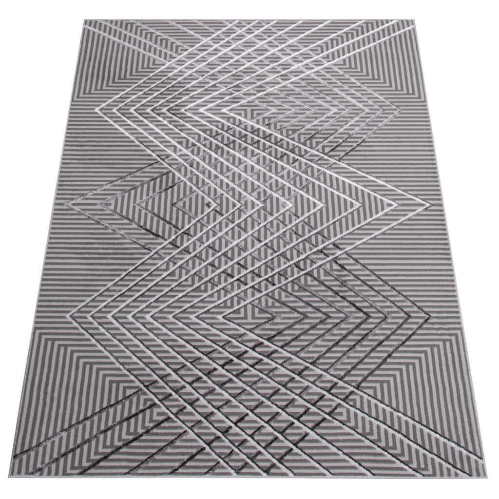 Dywan Crystal Szary ZygZak Geometryczny Efekt 3D