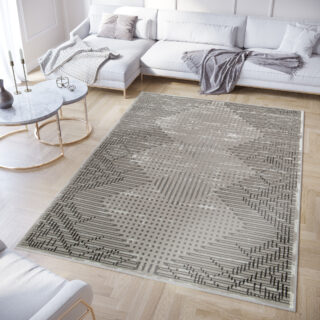 Dywan Crystal Szary Vintage Romby Efekt 3D