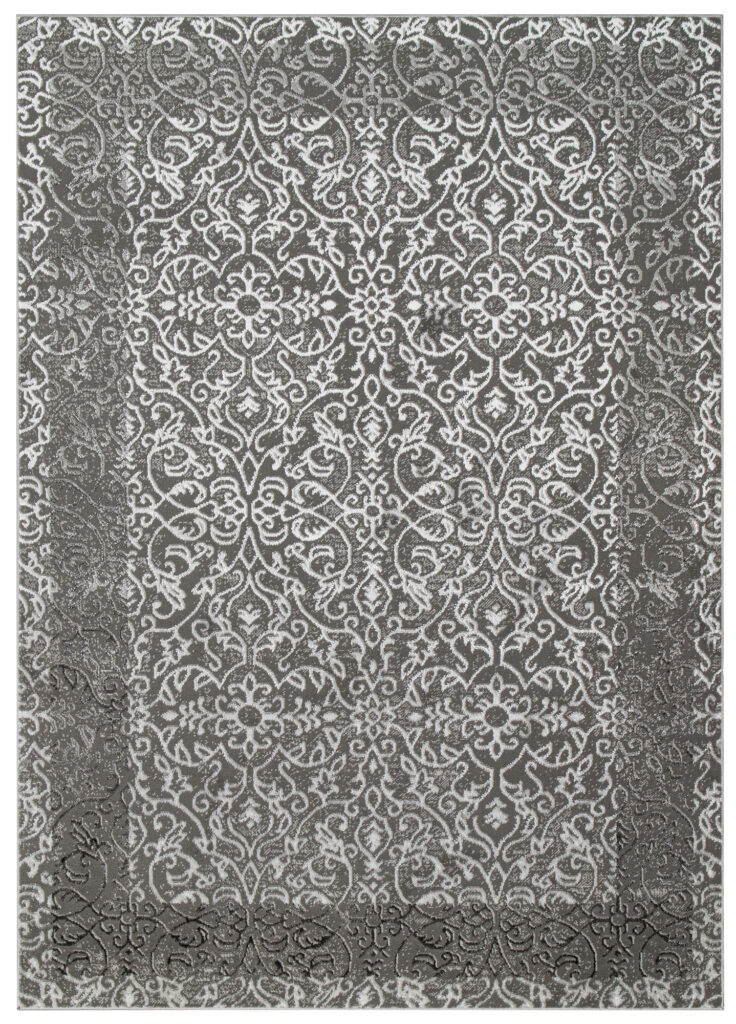 Dywan Ares Ciemny Szary Ornamenty Vintage