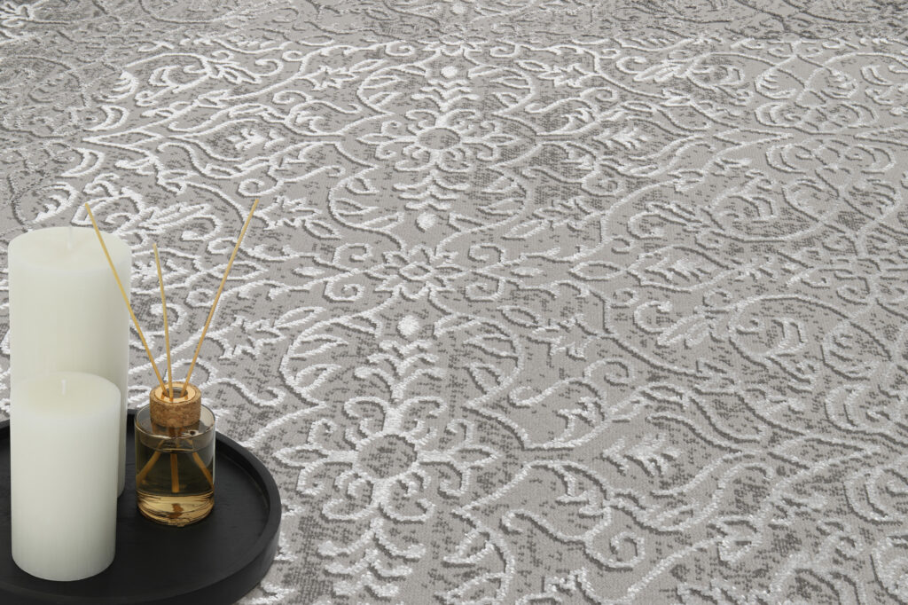 Dywan Ares Ciemny Szary Ornamenty Vintage