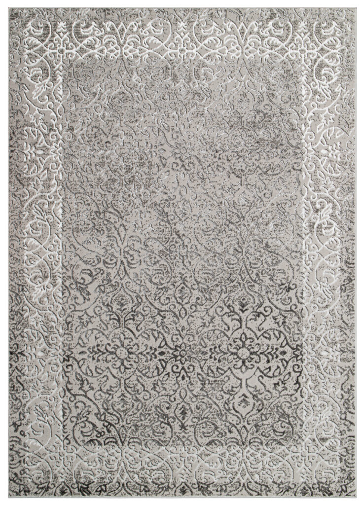 Dywan Ares Jasny Szary Ornamenty Vintage