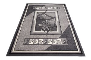 Dywan Dream Szary Geometryczny Kwiaty Ramka