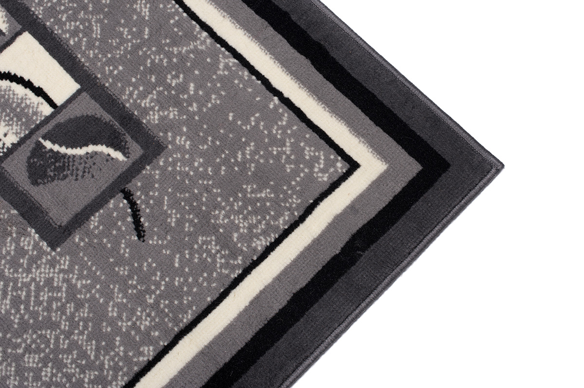 Dywan Dream Szary Geometryczny Kwiaty Ramka