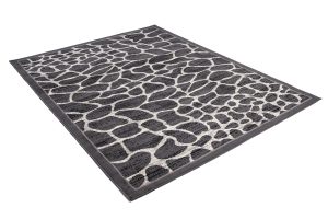 Dywan Dream Ciemny Szary Print Zwierzęcy Ramka