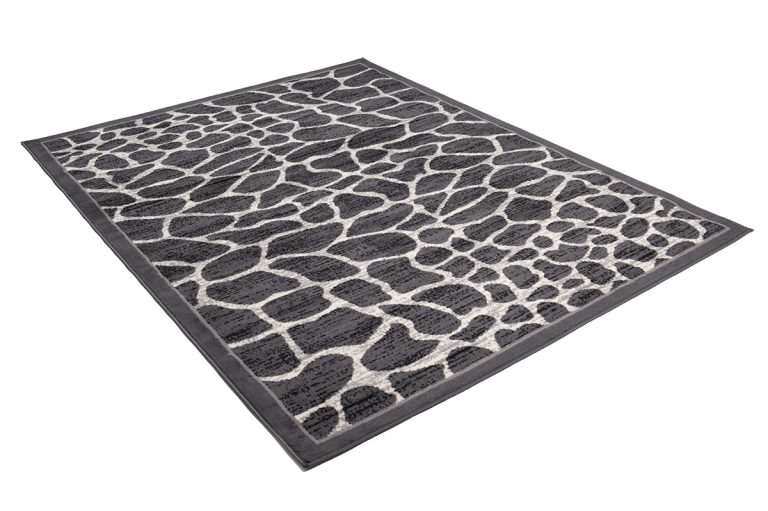 Dywan Dream Ciemny Szary Print Zwierzęcy Ramka