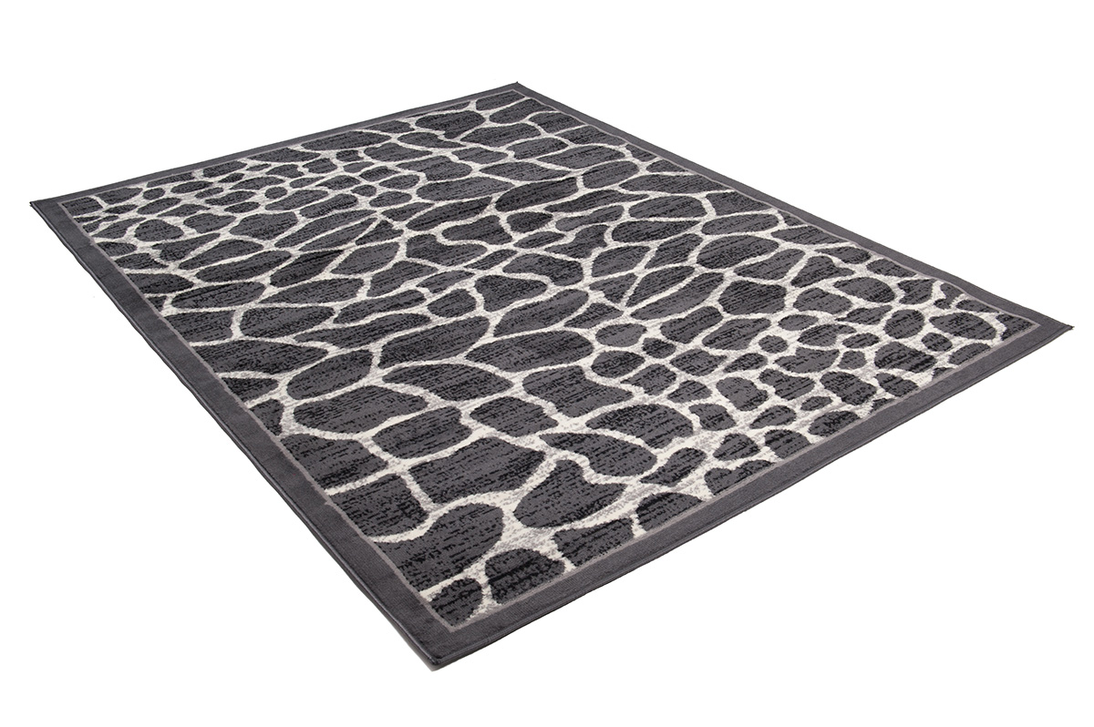 Dywan Dream Ciemny Szary Print Zwierzęcy Ramka