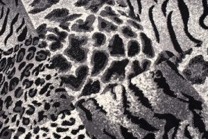 Dywan Dream Szary Czarny Print Zwierzęcy Kwadraty