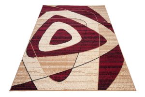 Dywan Dream Geometryczny Kremowy Bordowy Trójkąty