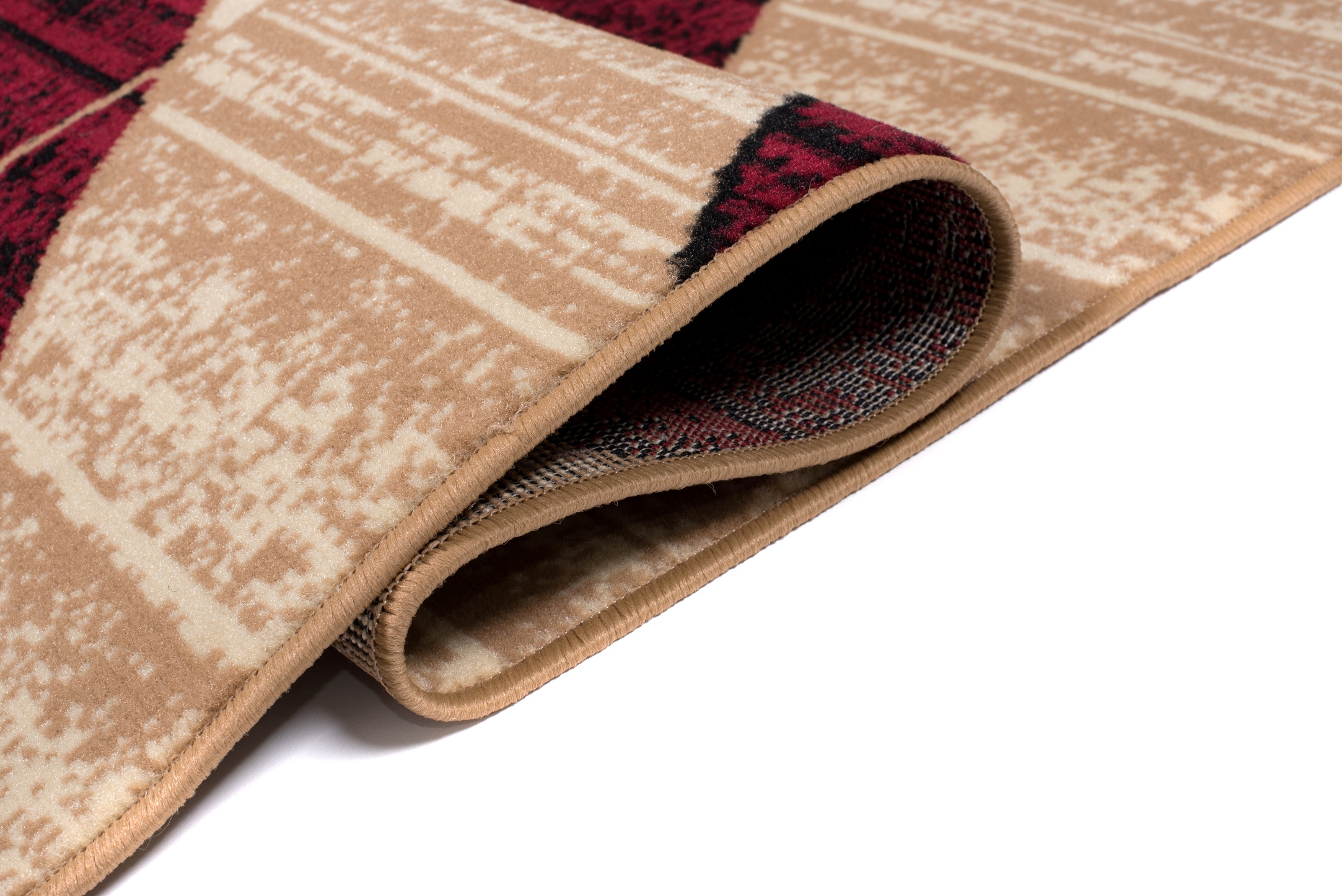 Dywan Dream Geometryczny Kremowy Bordowy Trójkąty