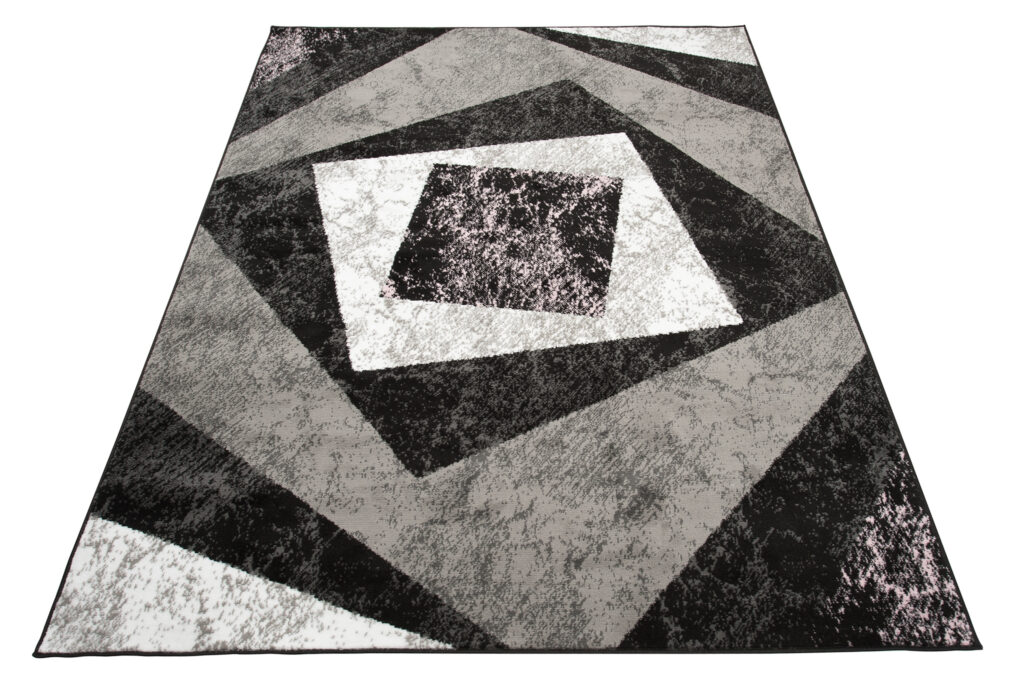 Dywan Dream Geometryczny Szary Różowy Kwadraty