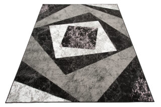 Dywan Dream Geometryczny Szary Różowy Kwadraty