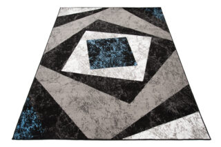 Dywan Dream Geometryczny Szary Niebieski Kwadraty