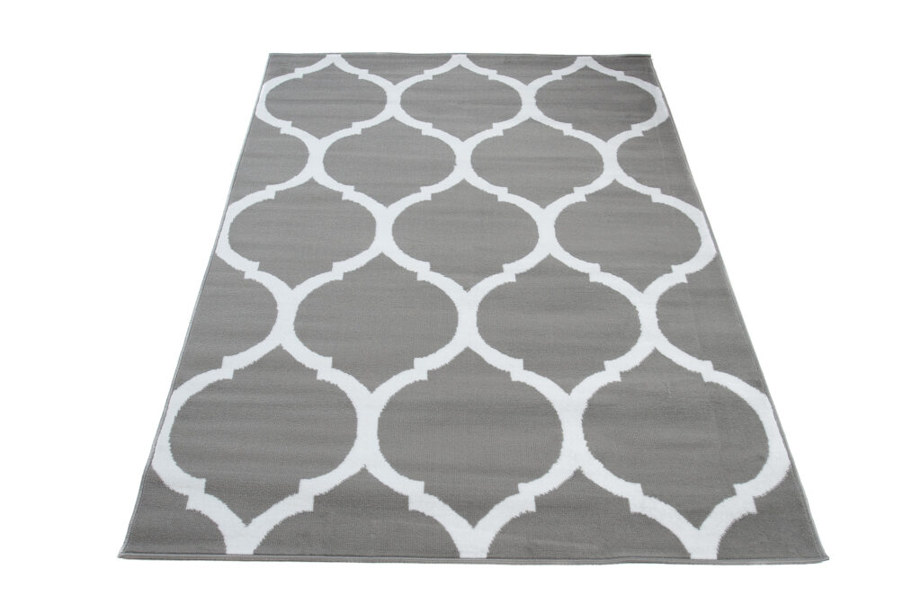 Dywan Luxury Szary Biały Marokański Trellis