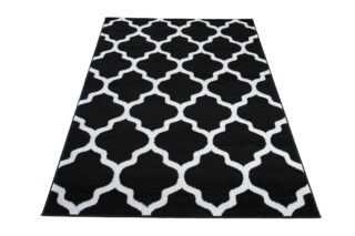 Dywan Luxury Czarny Biały Geometryczny Trellis