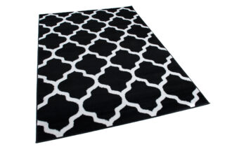 Dywan Luxury Czarny Biały Geometryczny Trellis