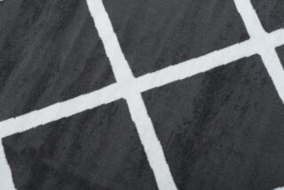 Dywan Luxury Ciemny Szary Biały Geometryczny Krata