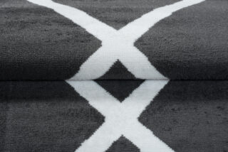Dywan Luxury Ciemny Szary Biały Geometryczny Krata