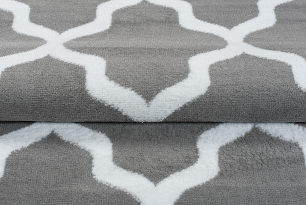 Dywan Luxury Jasny Szary Biały Geometryczny Trellis
