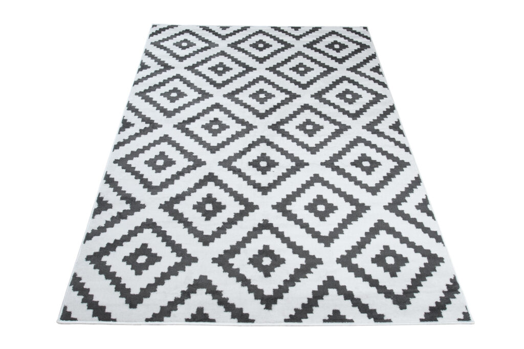 Dywan Luxury Biały Szary Geometryczny Diament