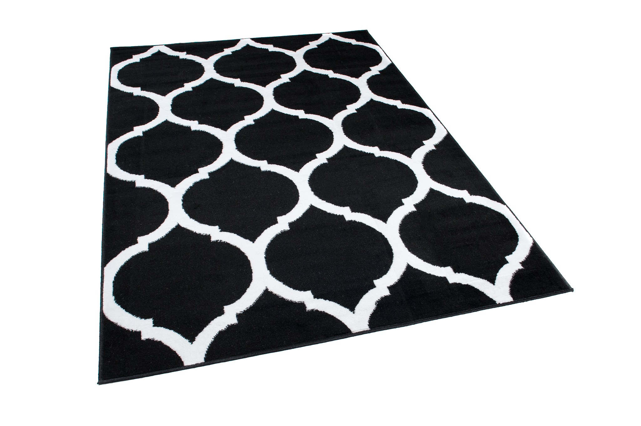 Dywan Luxury Czarny Biały Marokański Trellis