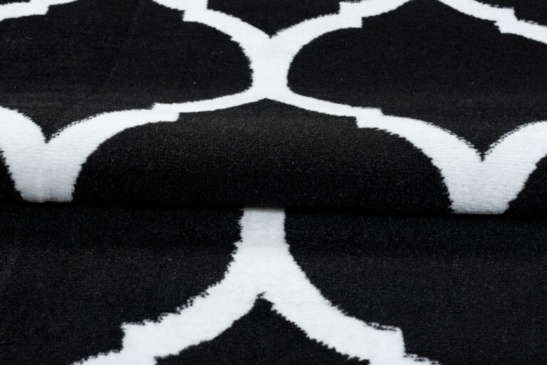 Dywan Luxury Czarny Biały Marokański Trellis