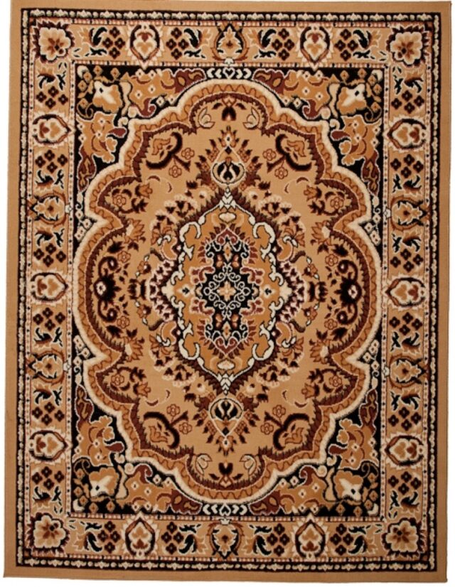 Dywan Atlas Klasyczny Ciemnobeżowo Brązowy Ornament