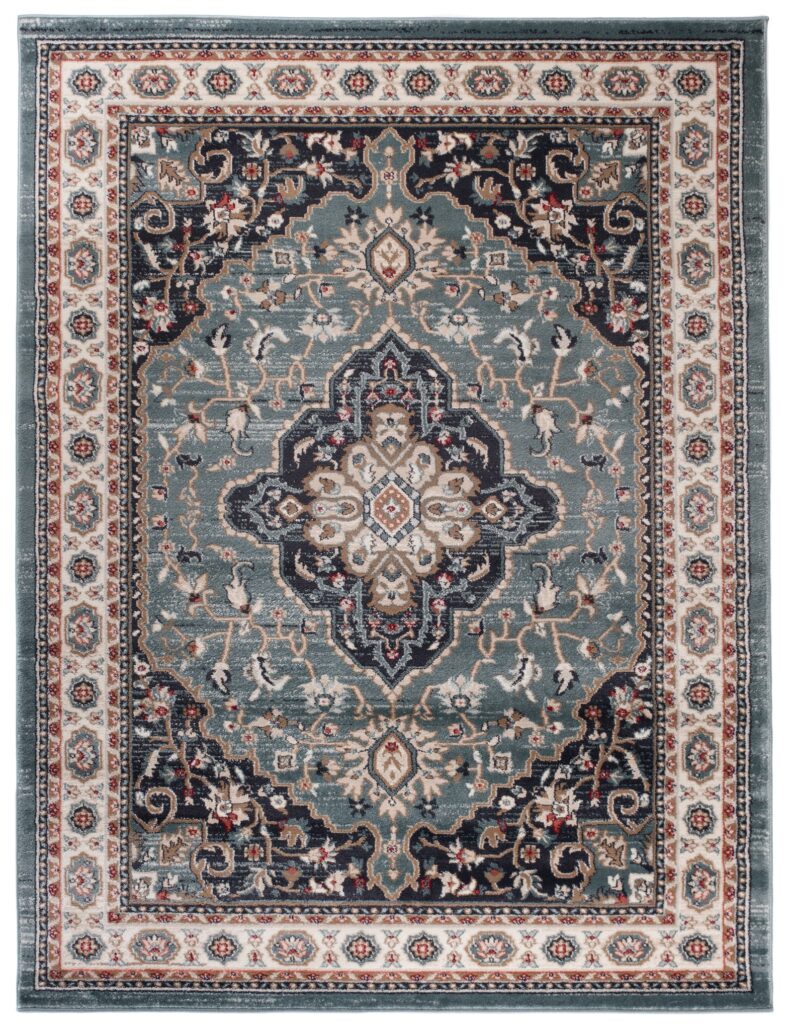 Dywan Colorado Tradycyjny Niebieski Kremowy Ornamenty