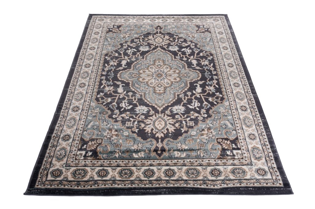 Dywan Colorado Tradycyjny Czarny Niebieski Ornamenty