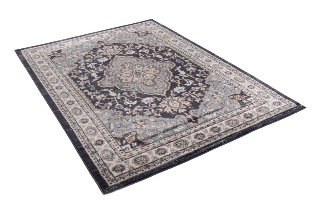 Dywan Colorado Tradycyjny Czarny Niebieski Ornamenty