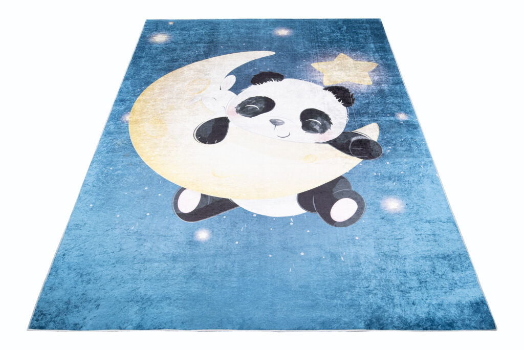 Dywan Emma Dziecięcy Granatowy Panda Antypoślizgowy