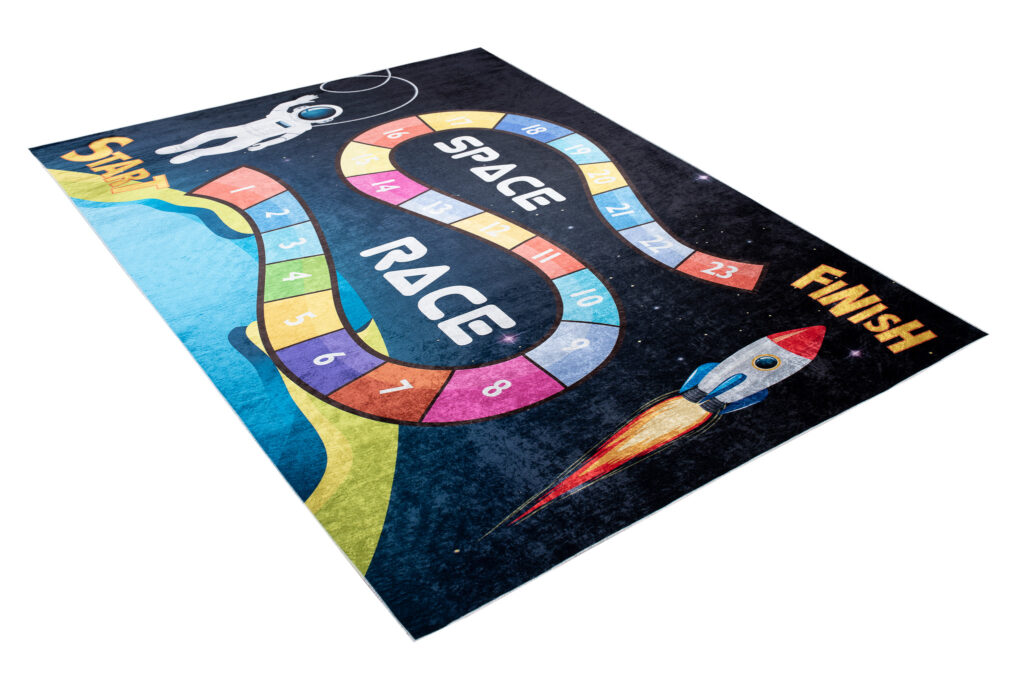 Dywan Emma Dziecięcy Ciemny Kosmos Wyścig Antypoślizgowy