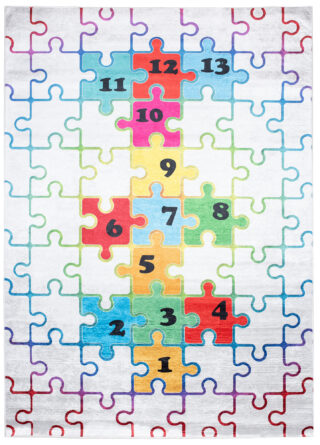Dywan Emma Dziecięcy Jasny Puzzle Klasy Antypoślizgowy