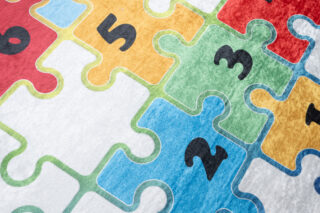 Dywan Emma Dziecięcy Jasny Puzzle Klasy Antypoślizgowy