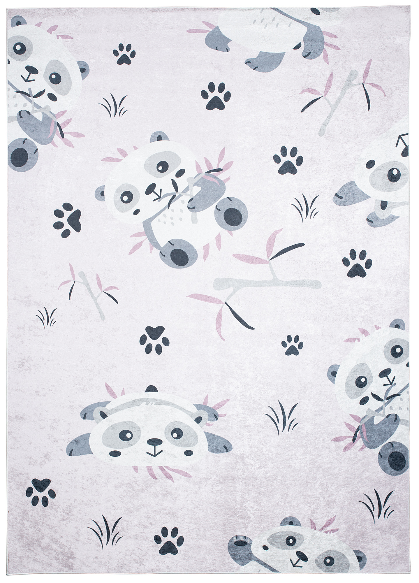 Dywan Emma Antypoślizgowy Do Prania Różowy Szary Pandy