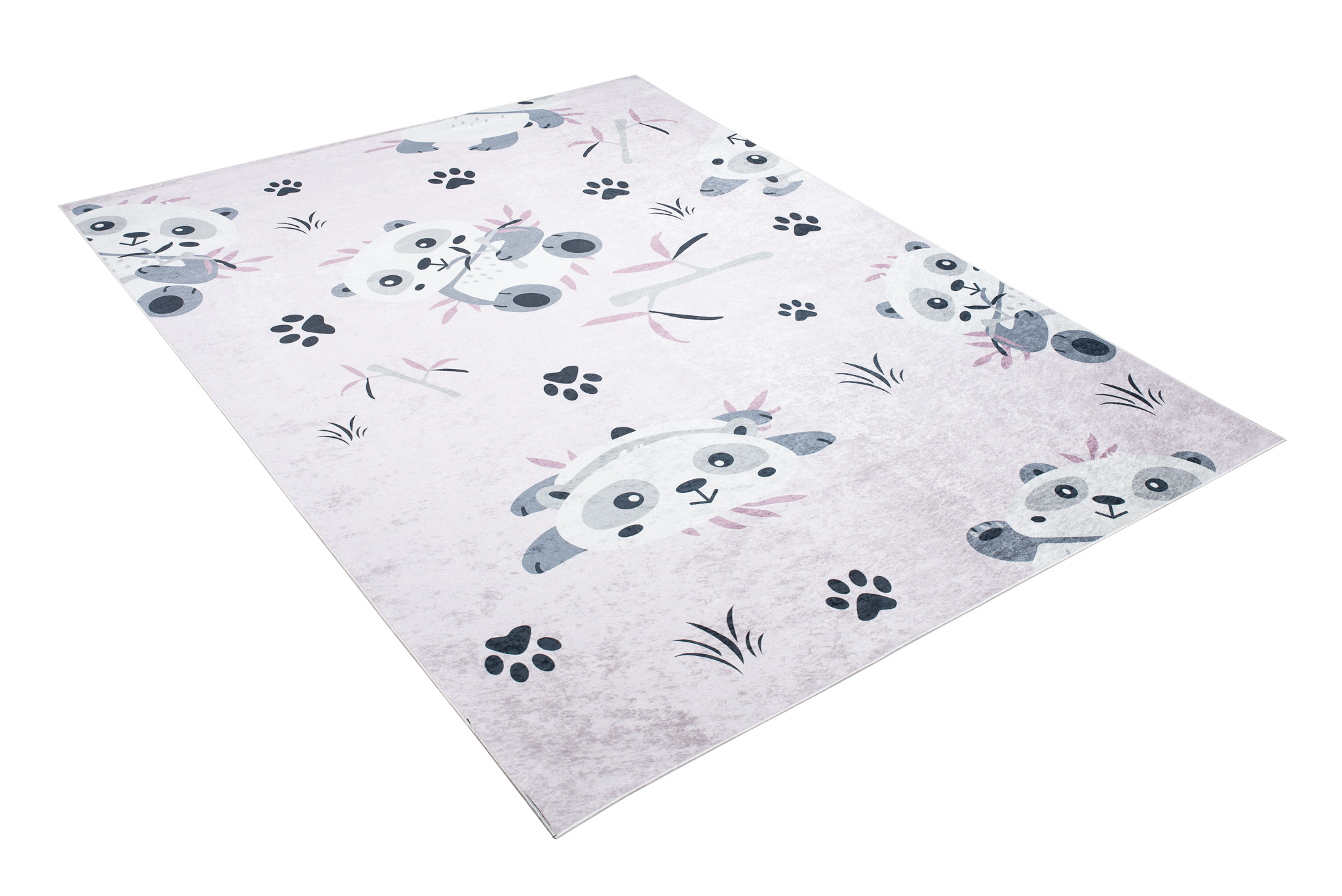 Dywan Emma Antypoślizgowy Do Prania Różowy Szary Pandy
