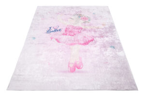 Dywan Emma Dziecięcy Antypoślizgowy Różowy Baletnica