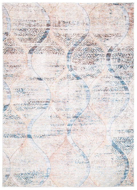 Dywan Toscana Vintage Niebiesko Beżowe Ornamenty