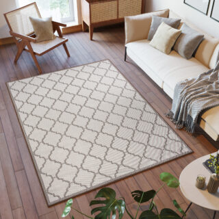 Dywan Zewnętrzny Capri Szary Trellis Ramka