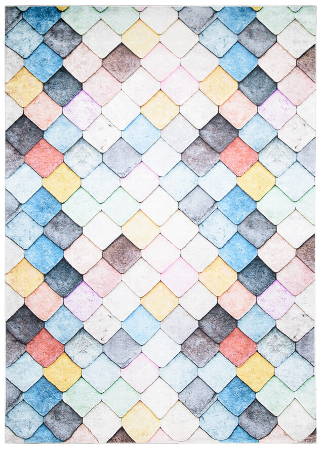 Dywan Toscana Geometryczny Pastelowe Kwadraty