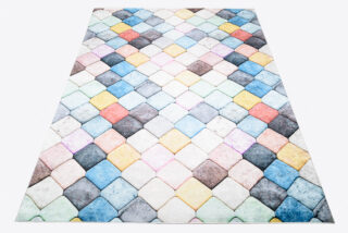 Dywan Toscana Geometryczny Pastelowe Kwadraty